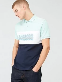 image of Barbour International Bold Panel Logo Polo Shirt - Peppermint