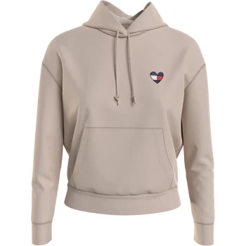 image of Tommy Jeans Boxy Heart OTH Hoodie - SMOOTH STNE ABI