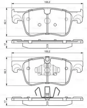 Image of Bosch 0986494695 Brake Pad Set BP1690 Disc Brake Front Axle