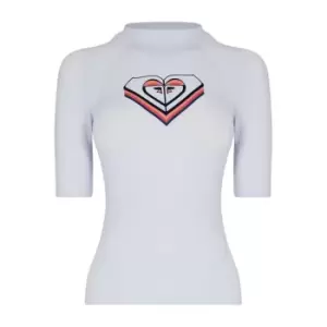 Roxy Short Sleeve Rashvest Womens - White