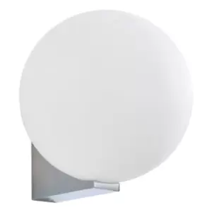 image of Spa Thiva Single Globe Wall Light Opal Glass and Chrome