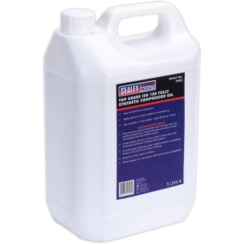 image of Sealey Fully Synthetic Compressor Oil 5l