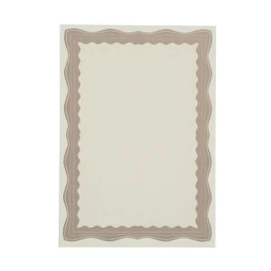 Image of Certificate Papers A4 90gm2 with Foil Seals Bronze Wave Pattern Pack of 30
