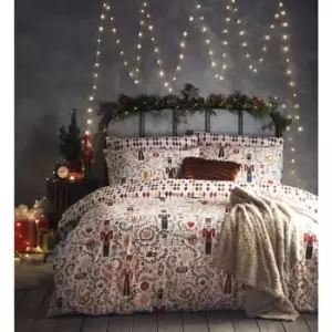 Image of Furn Hand-drawn Nutcracker Double Duvet Cover Set (One Size) (Multicoloured) - Multicoloured