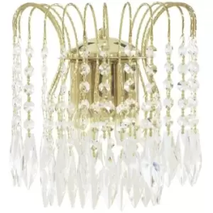 Image of Searchlight Lighting - Searchlight Waterfall - Indoor Wall 2 Light Gold with Crystals, E14