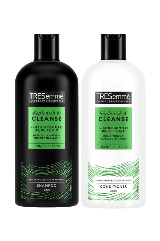 Image of Tresemme Tresemme 'Replenish & Cleanse Shampoo & Conditioner Bundle' 680ml Each Multi Color One Size Unisex 5056564733323