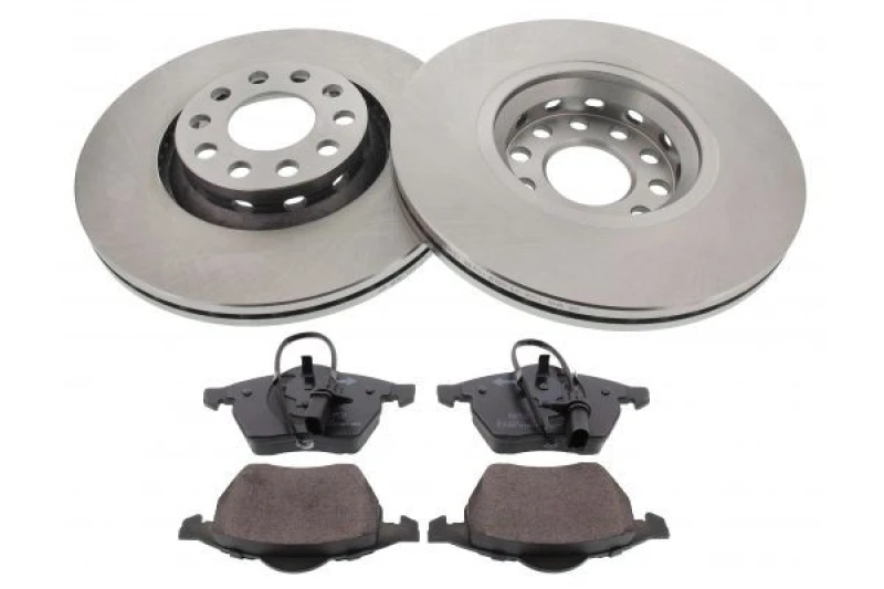 Image of MAPCO 47899 Brake disc and pads set Front Axle, Brake Disc Type: Vented, incl. wear warning contact, with anti-squeak plate Brake Set,disc brakes (34
