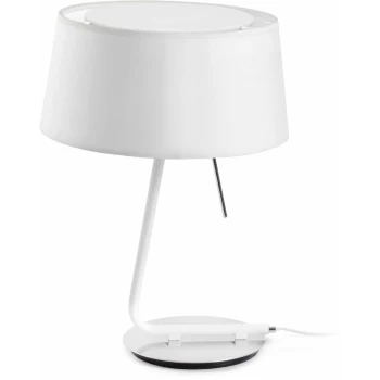 Image of Faro Hotel - 1 Light Table Lamp Chrome, White, E27