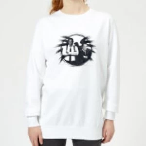 Image of Captain Marvel Fury And Coulson S.H.I.E.L.D. Womens Sweatshirt - White
