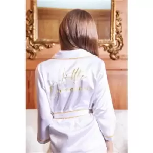 image of I Saw It First White Girls Satin Little Dreamer Robe - White