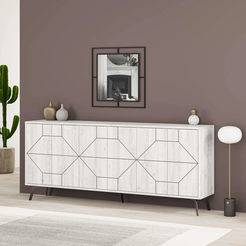 Image of DECORTIE Decortie - Dune Console Sideboard Display Unit 183 Ancient White - Ancient White M.K.23444.5