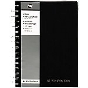 image of Pukka Pad Manuscript Book Wirebound SBWRULA5 A5 Black 80 Sheets