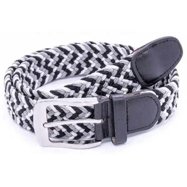 D555 by Duke Duke Two Three Colour Stretch Braided Belt Colour: GREY,