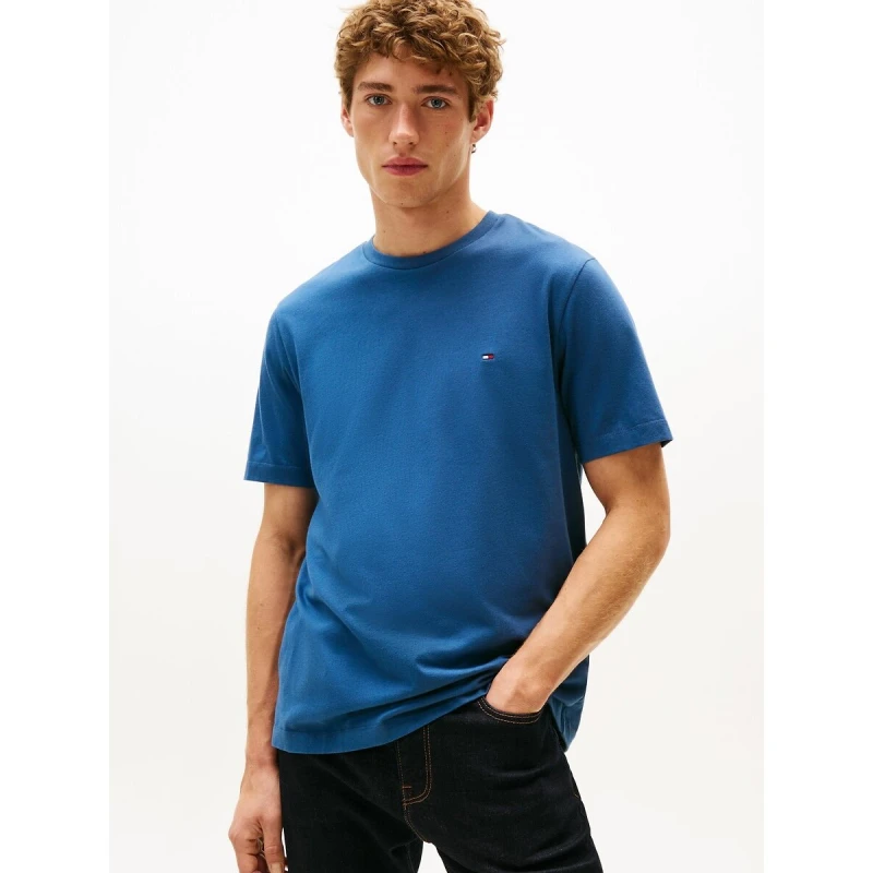 Image of Tommy Hilfiger Thick T-Shirt, Regular Fit blue Cotton M