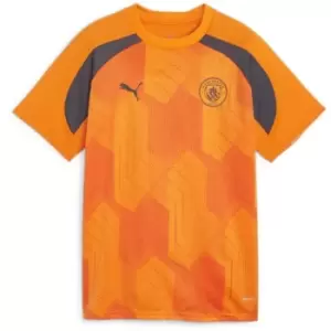 image of Puma Manchester City Pre Match Shirt 2023 2024 Juniors - Orange