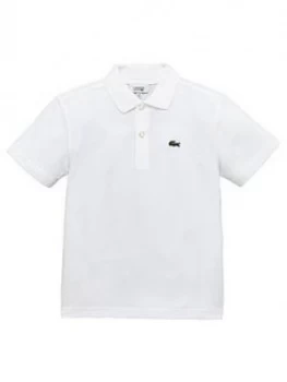 Image of Lacoste Sports Boys Short Sleeve Polo Shirt - White, Size 10 Years