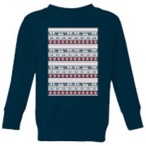 Image of Star Wars AT-AT Pattern Kids Christmas Sweatshirt - Navy - 11-12 Years