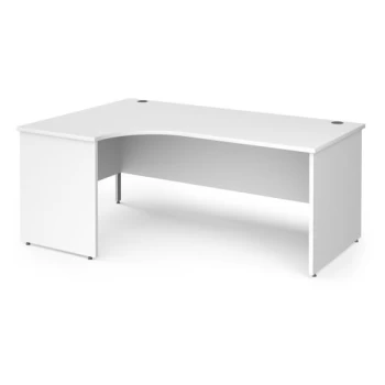 Image of Office Desk Left Hand Corner Desk 1800mm White Top With Silver Frame 800mm Depth Contract 25