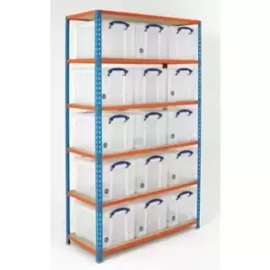 Image of Slingsby Really Useful Box Boltless Steel Shelf Archive Storage With Containers