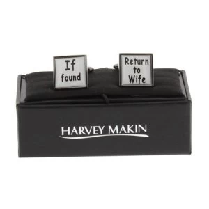 image of Harvey Makin Cufflinks - If Found Return to Wife