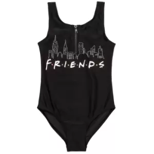 Image of Friends Girls Sunsafe One Piece Swimsuit (10-11 Years) (Black)