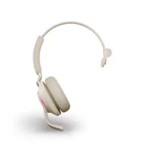 Jabra Evolve2 65 USB-A MS Mono Wireless Headset in Beige with Jabra Link380