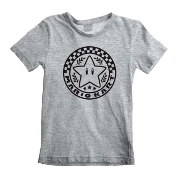 Image of Mario Kart - Emblem Unisex 12-13 Years T-Shirt - Grey