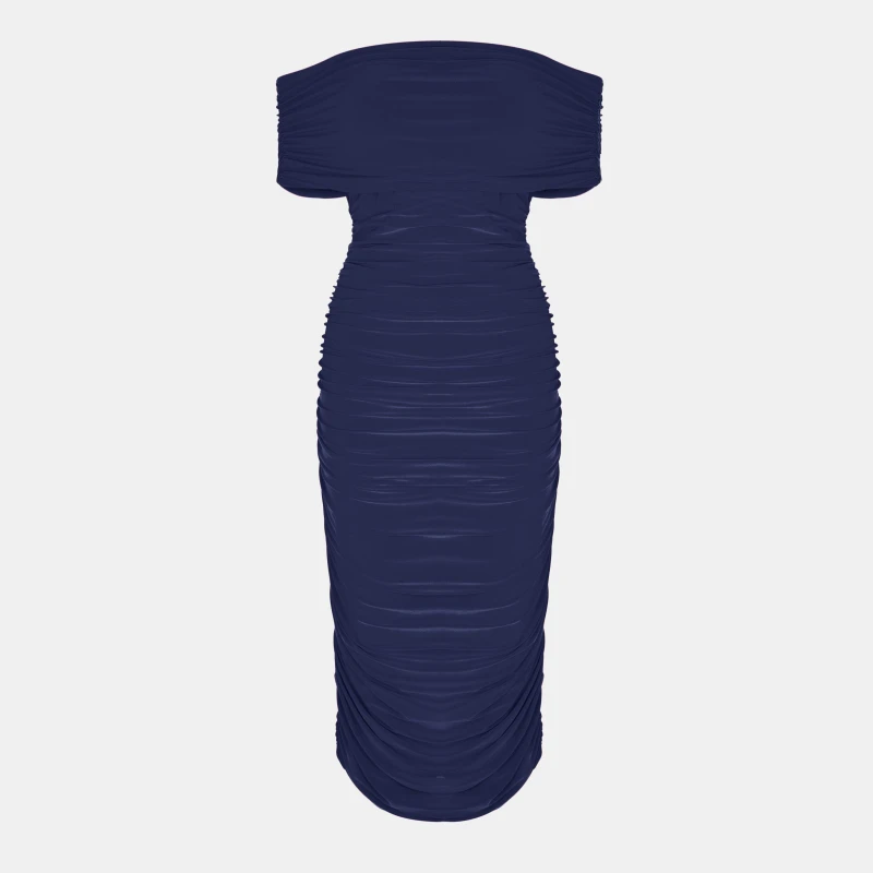 Image of Biba Womens Bardot Slinky Dress Navy female 8 (XS)