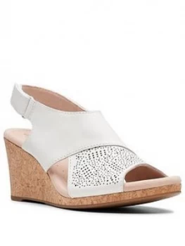 image of Clarks Lafley Joy Wedge Sandal - White