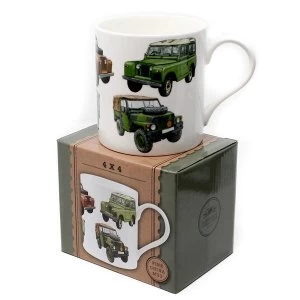 Image of Lesser & Pavey Classic Land Rover 4 x 4 Collection Fine China Gift Boxed Mug