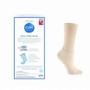 Image of IOMI Footnurse Extra Wide Oedema Socks - Beige - 4 - 8