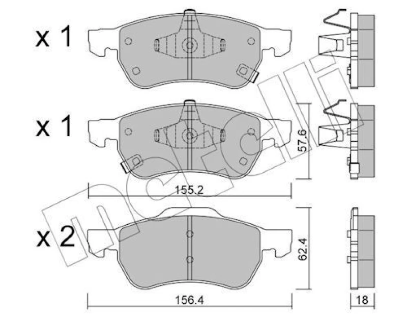 Image of METELLI Brake pad set METELLI 22-1408-0