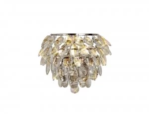 Image of Wall Lamp, 1 Light E14, Polished Chrome, Crystal