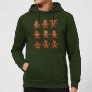 Image of Star Wars Gingerbread Characters Christmas Hoodie - Forest Green - L