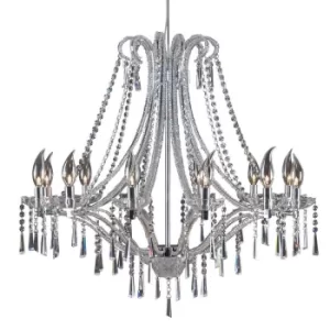 image of Swan 12 Light Multi Arm Chandeliers Chrome