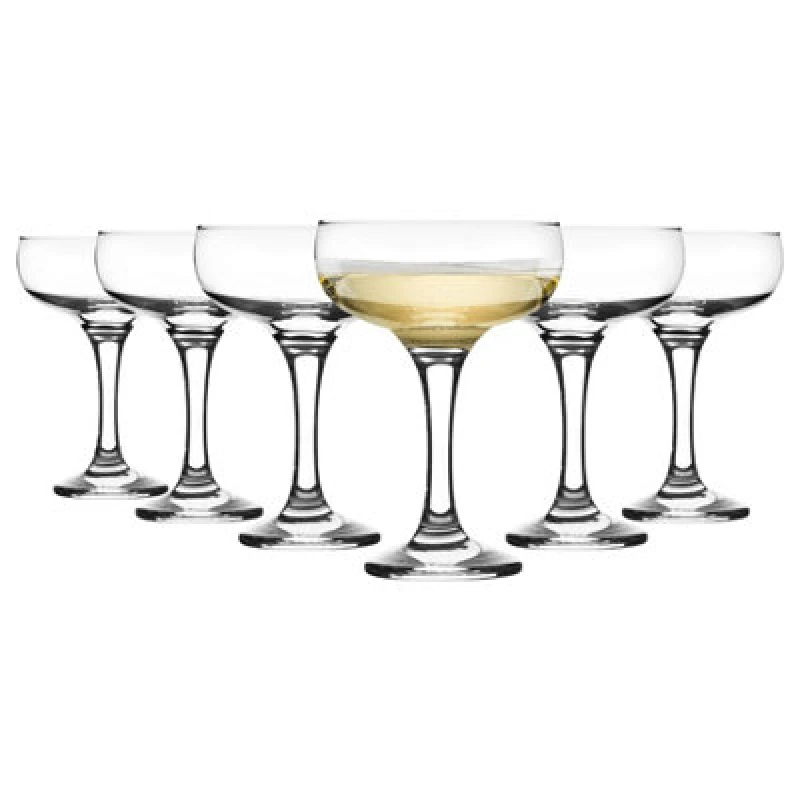 Image of LAV Misket Champagne Cocktail Saucers - 235ml - Clear - Pack of 6 Clear unisex