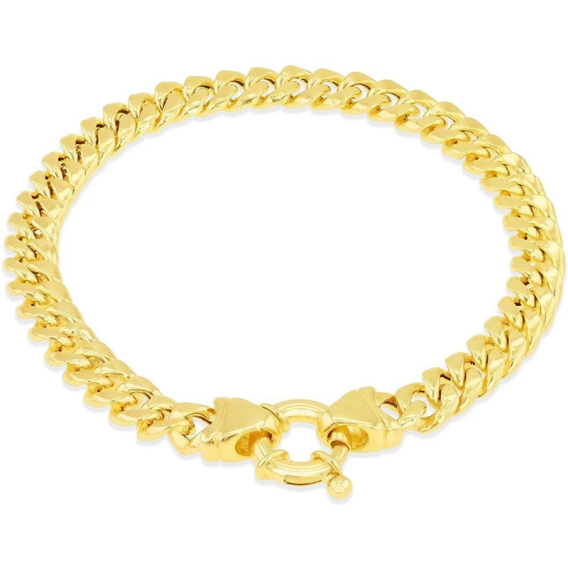 Image of Be You 9ct Gold Cuban Link Chain Yellow Gold female 7.5in
