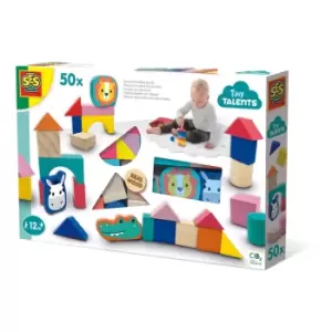 Image of SES Creative Tiny Talents Wooden Building Blocks, 12 Months and...
