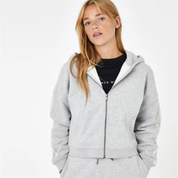 image of Jack Wills Logo Zip Hoodie - Grey Marl