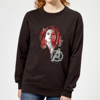 image of Avengers Endgame Black Widow Brushed Womens Sweatshirt - Black - M