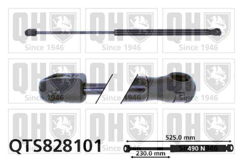 Image of QUINTON HAZELL Tailgate strut QUINTON HAZELL QTS828101