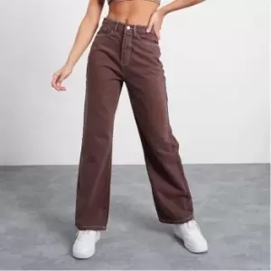 image of I Saw It First 90s Wide Leg Jeans - Brown