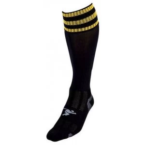 Image of PT 3 Stripe Pro Football Socks Mens Black/Gold
