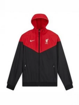 image of Nike Liverpool Fc Woven Windrunner, Red/Black Size M Men