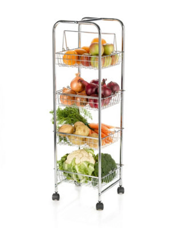 Image of Kitchencraft Chrome Plated Four Tier Trolley Multi