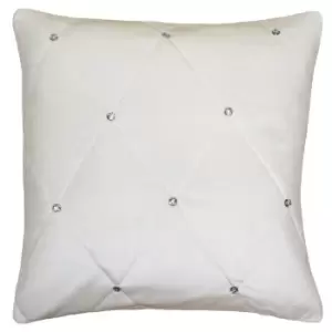 Image of New Diamante Embellished Cushion Cream / 45 x 45cm / Cover Only