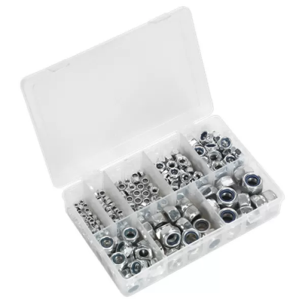 Image of Genuine SEALEY AB033LN Nylon Lock Nut Assortment 255pc M4-M16 DIN 985