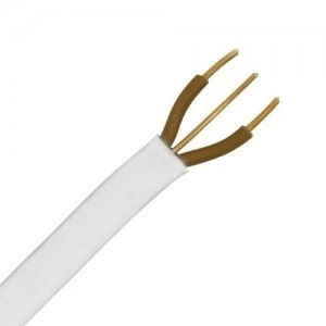 Image of Zexum White 1.5mm 18A Twin Brown Twin and Earth TnE 6242B Flat LSZH Low Smoke Zero Halogen PVC Harmonised Lighting Power Cable - 1 Meter