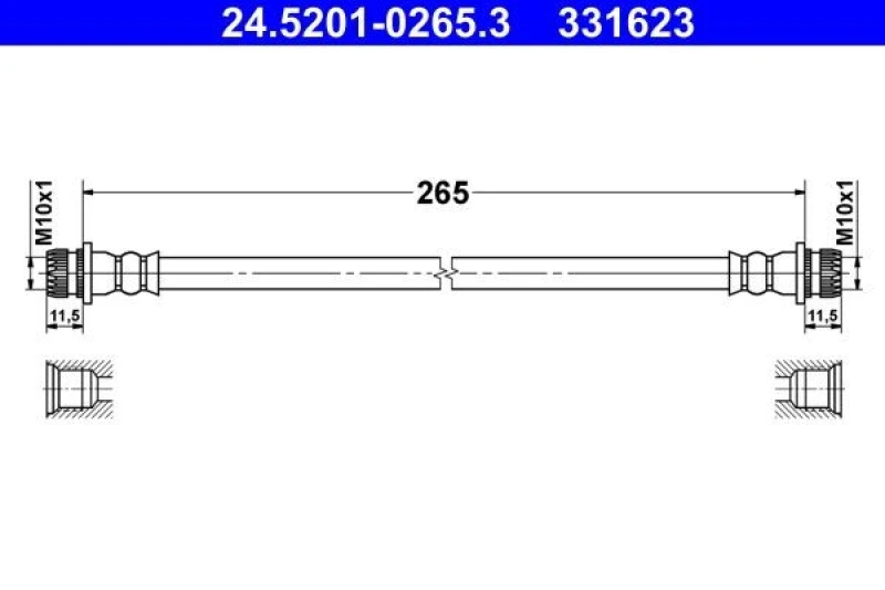 Image of Brake hose ATE 24.5201-0265.3