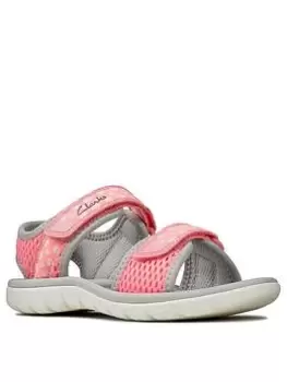 image of Clarks Surfing Tide Kid Sandal, Pink, Size 1 Older